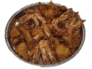 kibbeling en gambaschaal