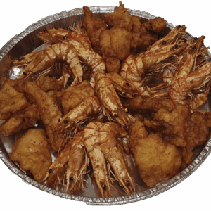 kibbeling en gambaschaal